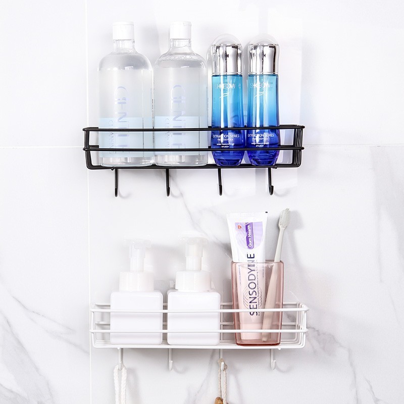 Iron Metal Corner Shelf Bathroom Organizer Shelves Shower Rack With Soap For Wall Mounted No Drilling Shower Caddy Storage