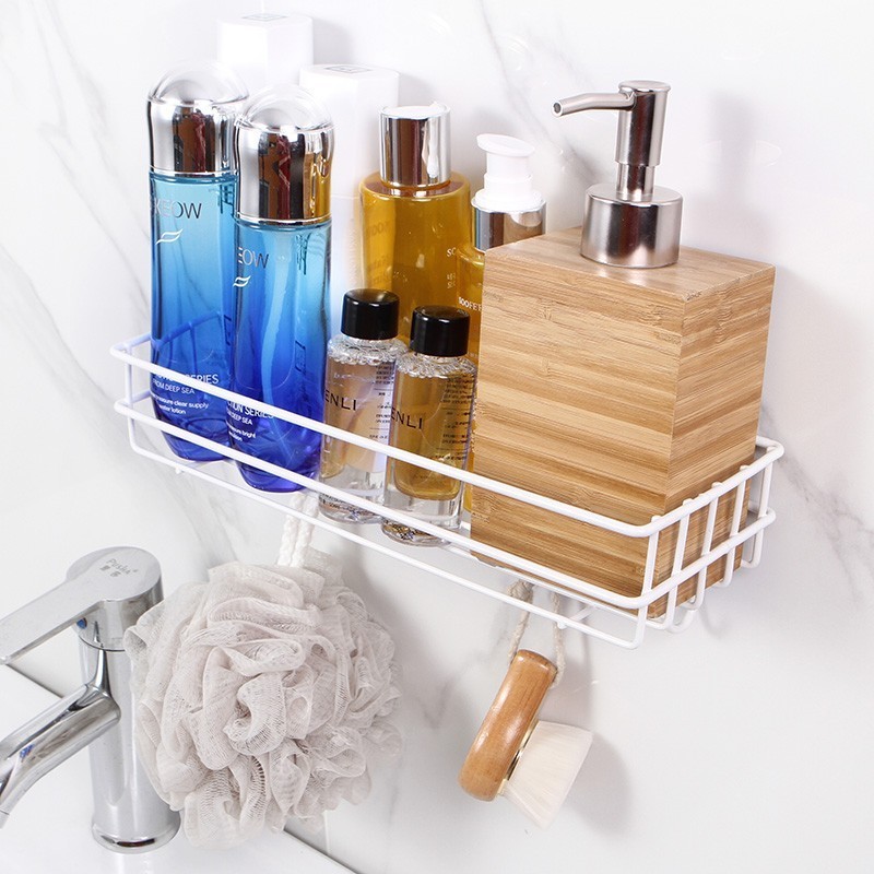 Iron Metal Corner Shelf Bathroom Organizer Shelves Shower Rack With Soap For Wall Mounted No Drilling Shower Caddy Storage