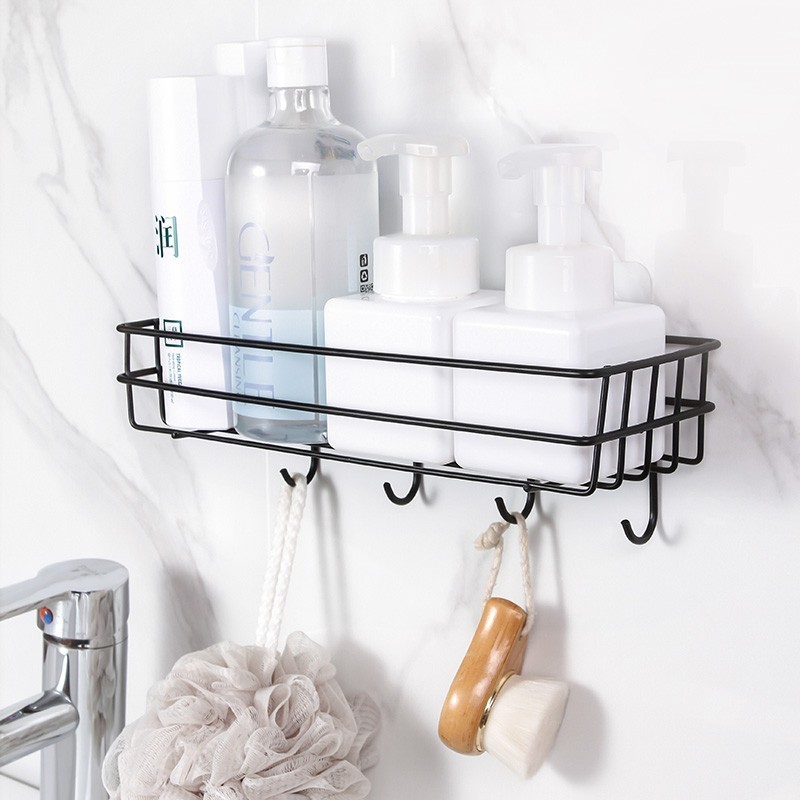 Iron Metal Corner Shelf Bathroom Organizer Shelves Shower Rack With Soap For Wall Mounted No Drilling Shower Caddy Storage