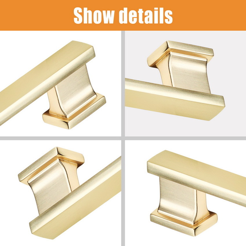 China Manufacturer European Market Best-Selling Brushed Gold Hardware Door Kitchen Drawer Cabinet Pulls Handles and Knobs