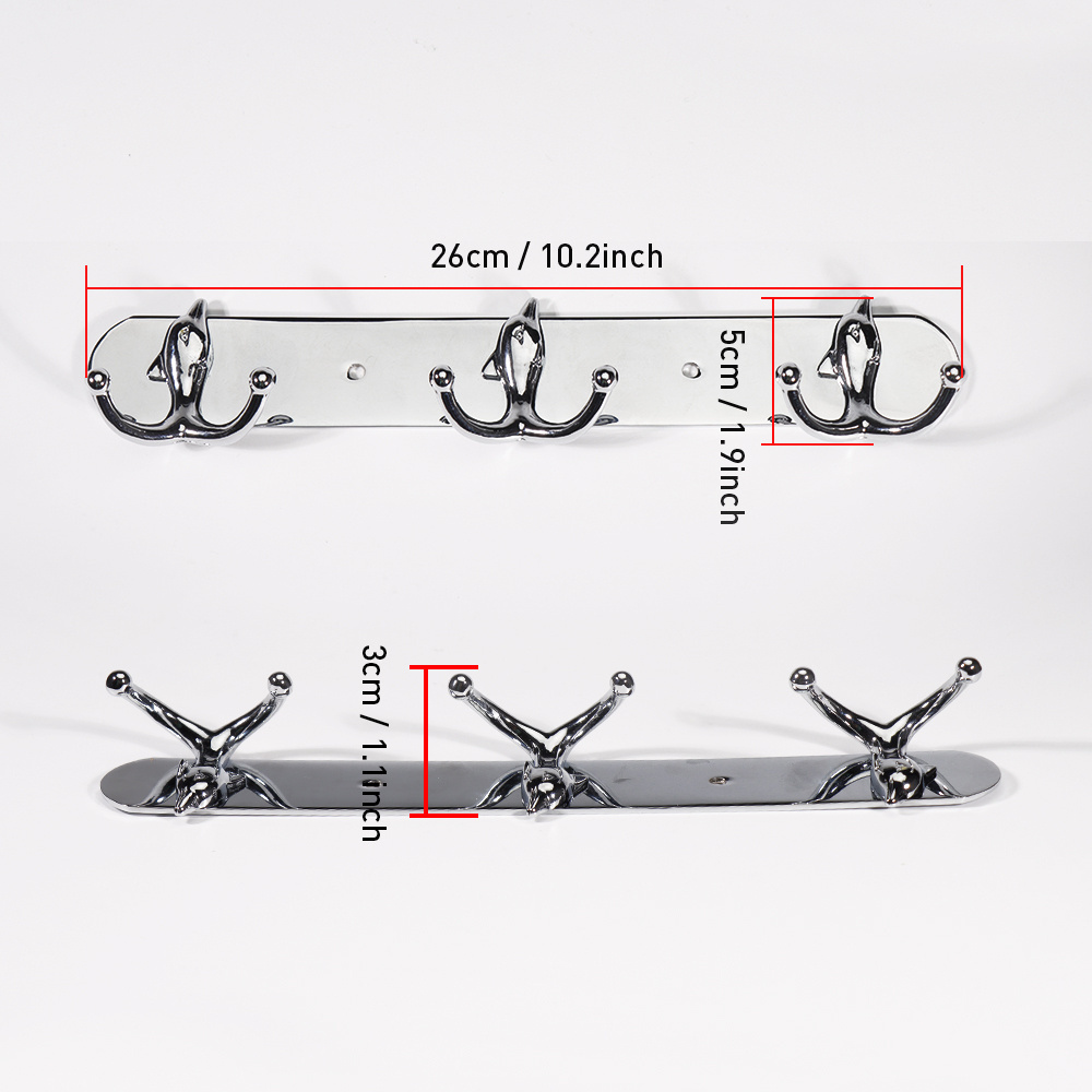 Heavy Duty Wall Mounted Kitchen Bath Shower Rack Metal Stainless Steel Clothes Towel Rack Hooks Holder Decorative Wall Coat Hook