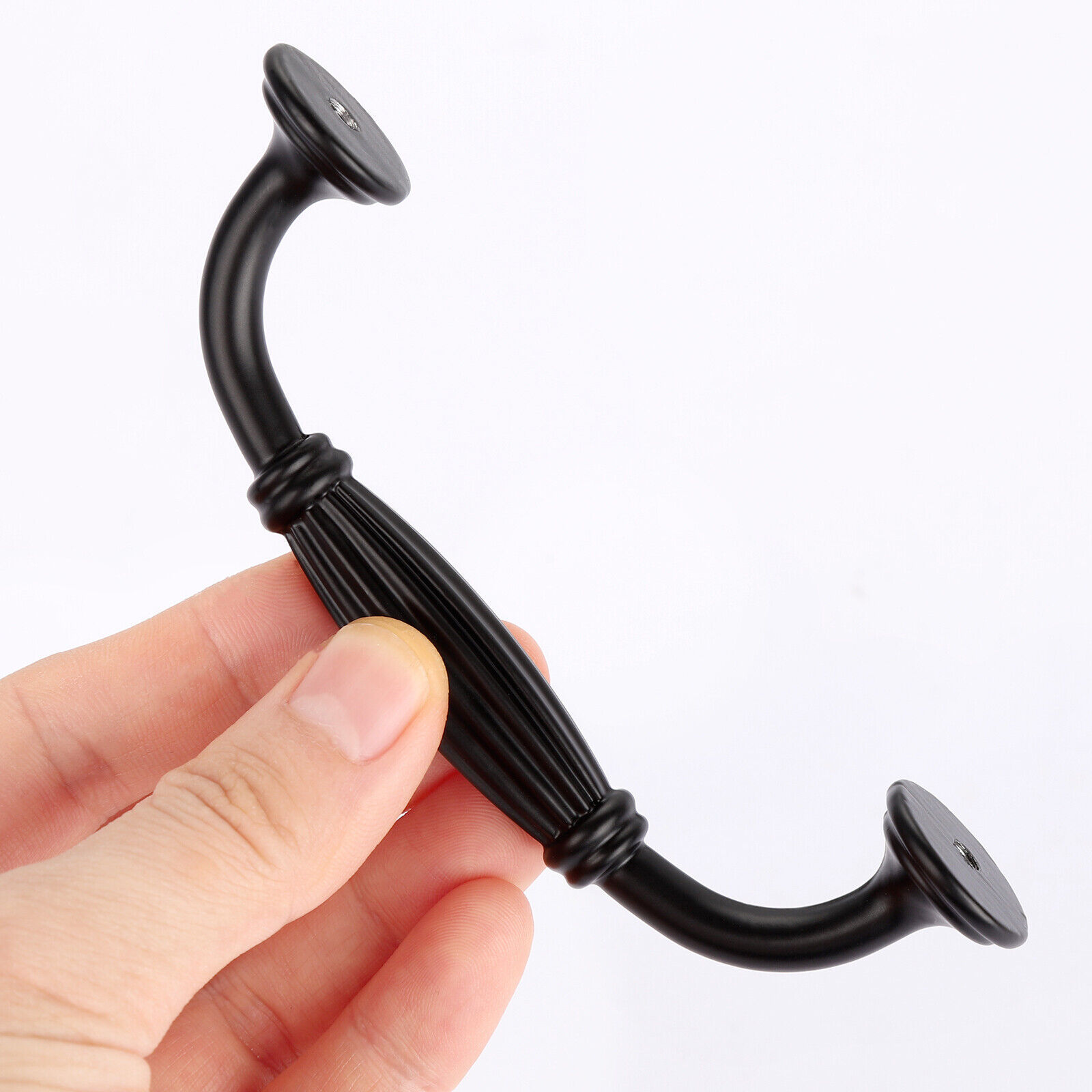 WEKIS Durable Aluminum Alloy 96/128Mm Single Hole Drawer Pull Handles Decorative Drawer Pulls Flat Black Cabinet Hardware