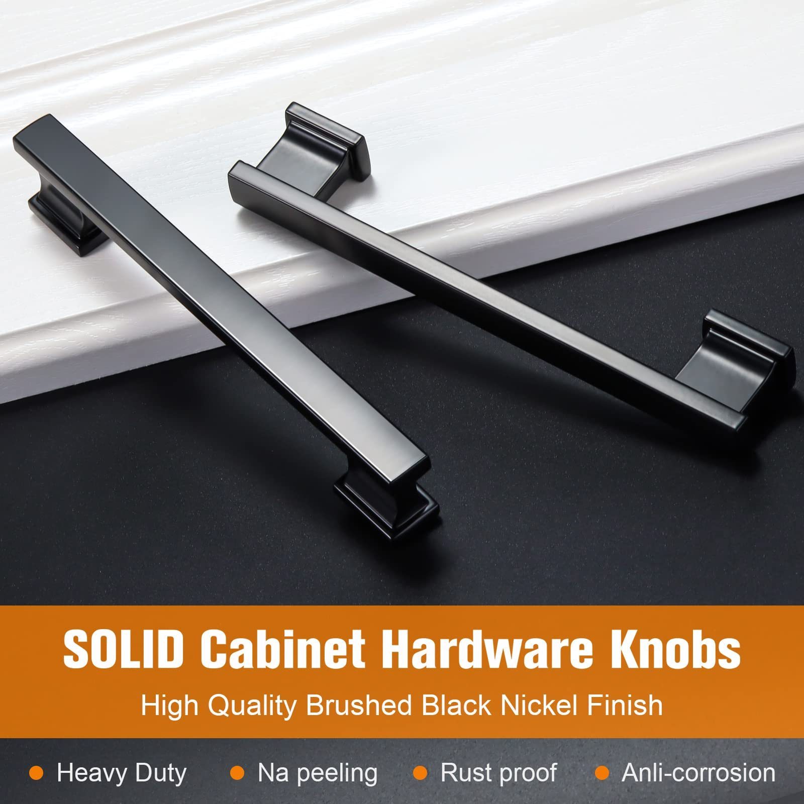 RHETECH Zinc Alloy Cabinet Pulls 5 Inch 128mm Matte Black Cabinet Handles Hardware for Kitchen Cupboard Closet Dresser Drawer