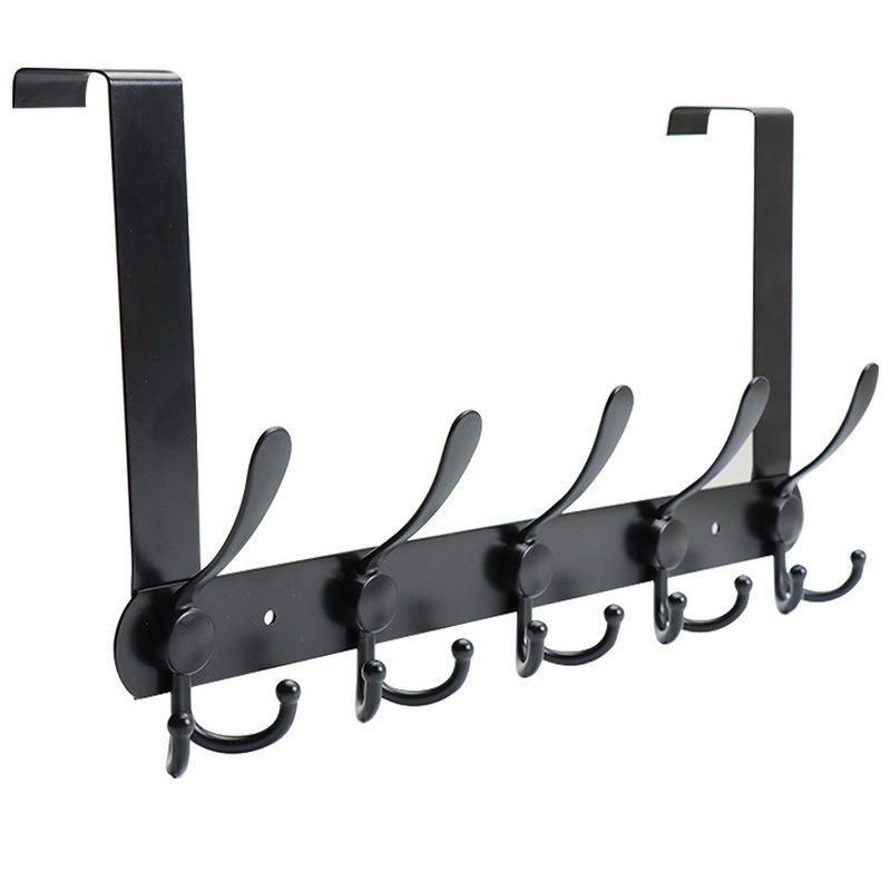 WEKIS New Arrival Hanging Clothes Hat Towel Coat Rack Kitchen  Bathroom 15 Hook Metal Silver Over The Door Hooks