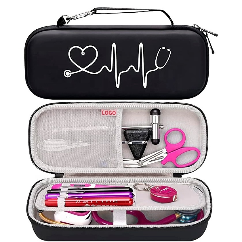 Shock Protective Custom Hospital Hard EVA Foam Stethoscope Packing Case Medical Carry Bag