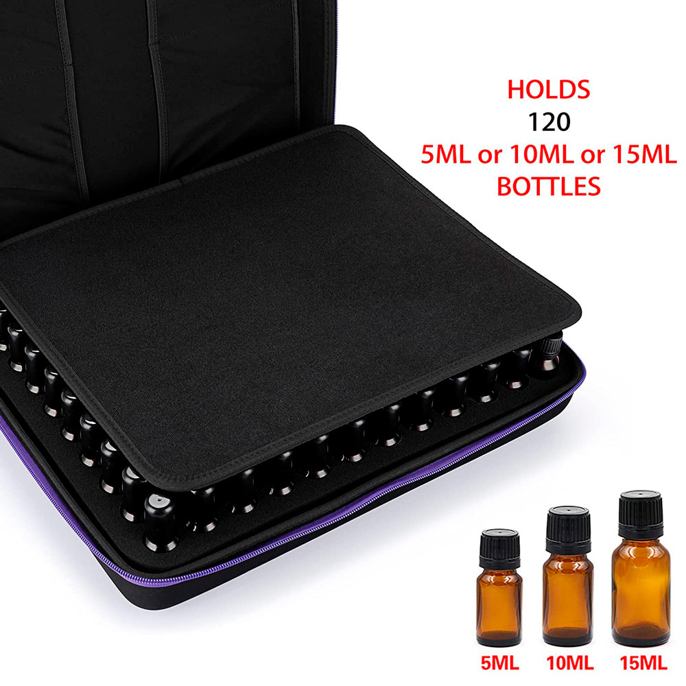 Top handle Functional Women Zipper Hard Shell EVA Molded Essential Oil Storage Makeup Carry Travel Case