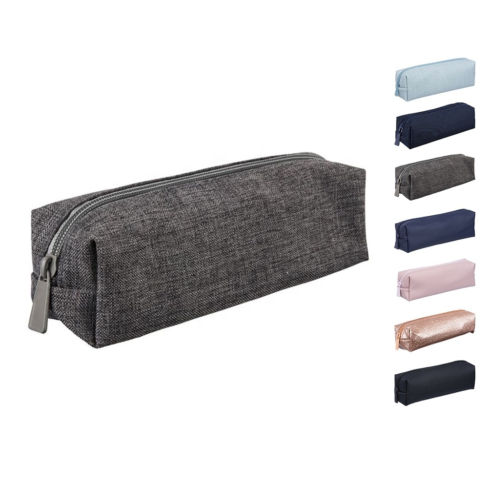 Multi Purpose Big Capacity Soft Leather Blank Sleeve Pencil Bag Pen Holder Protective Case