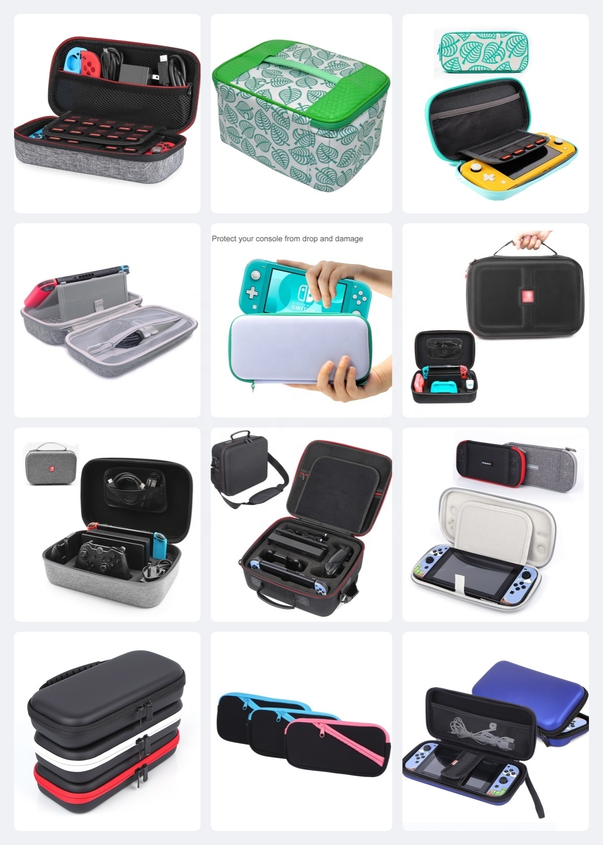 Wholesale Dustproof Hard EVA Travel Case Bag EVA Zipper Case Hard Shell Tool Case For Nintendo Switch