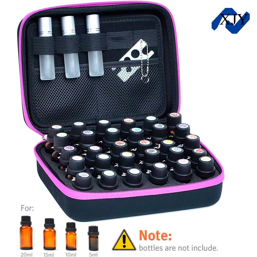 Top handle Functional Women Zipper Hard Shell EVA Molded Essential Oil Storage Makeup Carry Travel Case