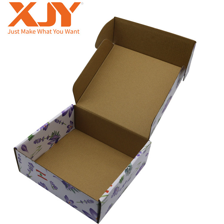 XJY Customized biodegradable corrugated logo printing recycled kraft paper packaging boxes mailing cartons for perfume