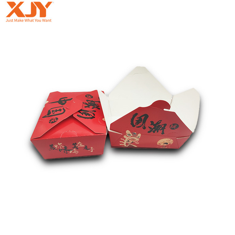 Customized Hot Fast Food Packaging Take Out French Fried Chicken Wings Ships Takeaway Lunch Paper Box