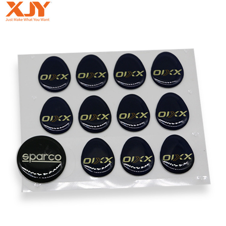 XJY Private design product labels epoxy adhesive sticker vinyl round waterproof sticker custom printing logo label sticker