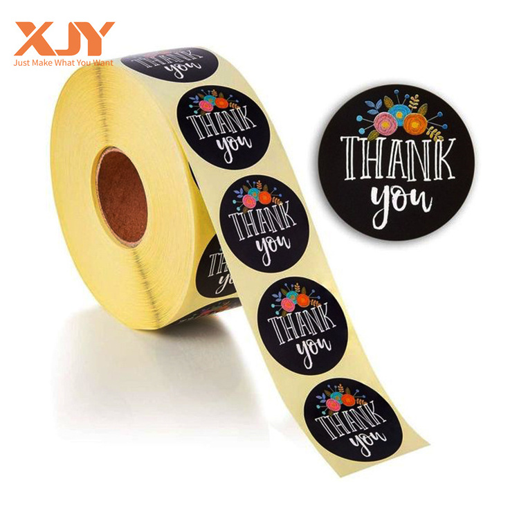 XJY Custom logo printing  Brown Ramadan Available on Bag Matte Kraft Paper Coated Waterproof Privste Custom Label Sticker