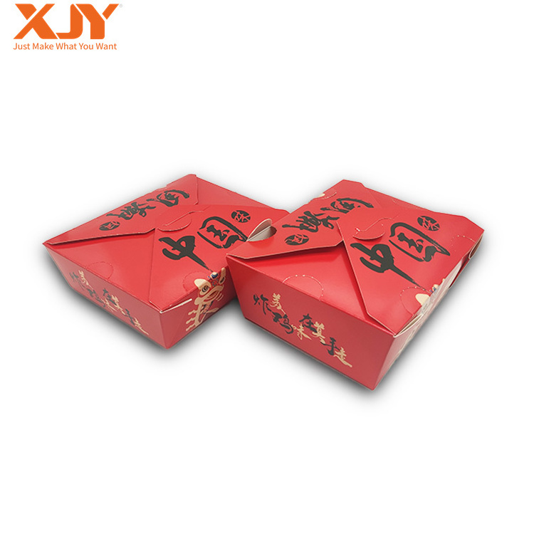 Customized Hot Fast Food Packaging Take Out French Fried Chicken Wings Ships Takeaway Lunch Paper Box