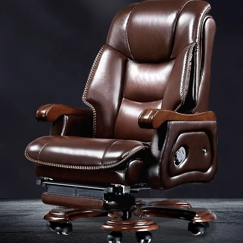 Modern Design Comfort genuine real Leather Ergonomic High Back Executive Office Chair With Footrest