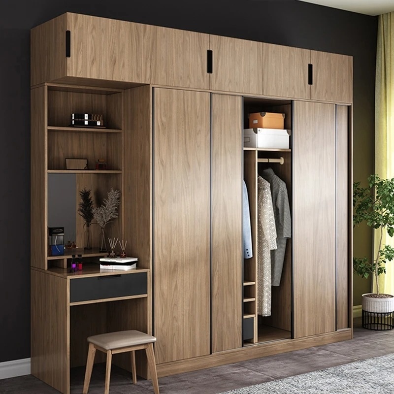 Nordic modern sliding door wardrobe simple sliding door wardrobe storage sliding door wardrobe combination for bedroom furniture