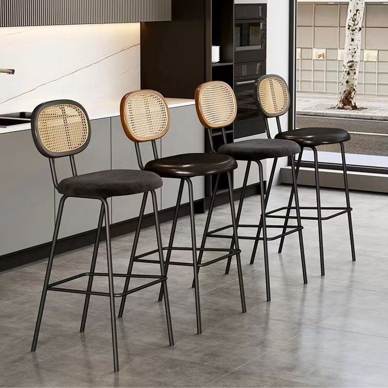 high quality Adjustable chair Kitchen Island Barstool hotel bar Restaurants Furniture Black Swivel High Back Bar Stool