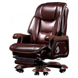 Modern Design Comfort genuine real Leather Ergonomic High Back Executive Office Chair With Footrest