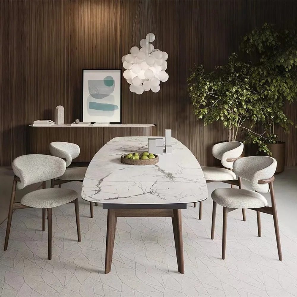 Light Luxury Modern Nordic Solid Wood Dining Chair Simple Log Desk Cafe Leisure Home Restaurant Back Single Sofa Chair