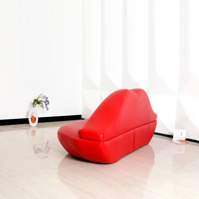 Nordic style creative personality red lips casual clothing store lounge area hotel double fabric sofa