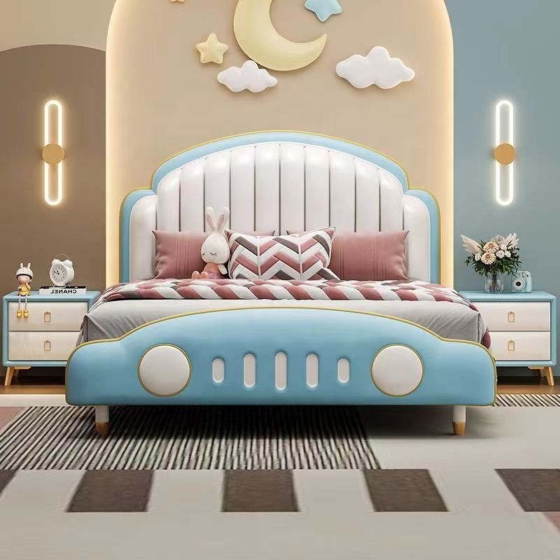 Luxury creative design Internet celebrity car bed Modern children's furniture bed Wooden bed