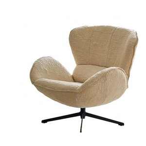 Custom Modern Comfy Lazy Relax Chair Swivel Leisure Hand Chair Lounge Fabric style  Winged Arm Chairs For Living Room