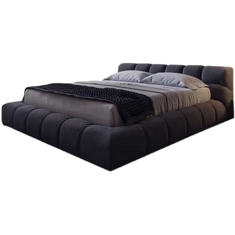 Luxury Canvas Bed Bedroom Furniture Leather Bed Spring Coil Twin Double Queen King Full Size Bed