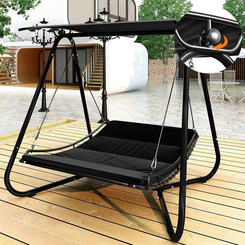 Latest design outdoor furniture swing bed suitable for garden beach pool patio Swing Steel Iron Hanging Swing Chair