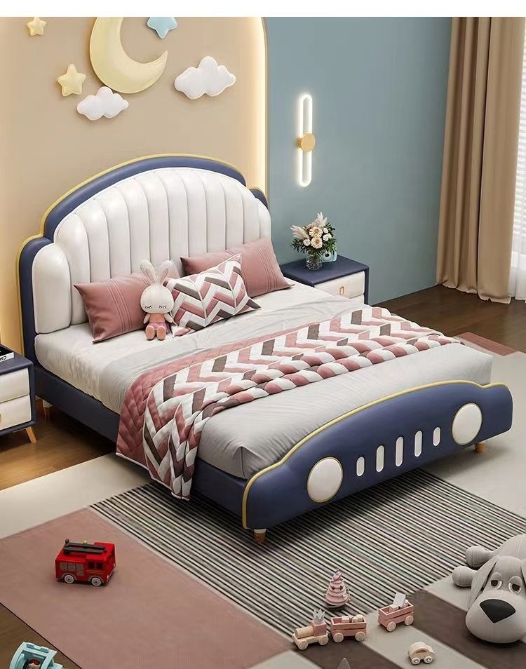 Luxury creative design Internet celebrity car bed Modern children's furniture bed Wooden bed