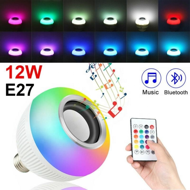 E27 RGB Wireless LED music Bulb 24 keys Remote Control Smart Dimmable Light Music Audio Speaker Bulb For Home Bedroom Light