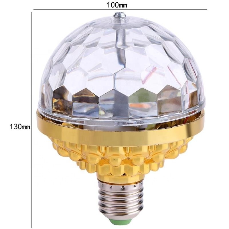 110V-240V 6W RGB Crystal Magic Ball Lamp E27 LED Rotating Golden Stage Light Bulb Disco Party DJ Christmas Projector Lights Bulb