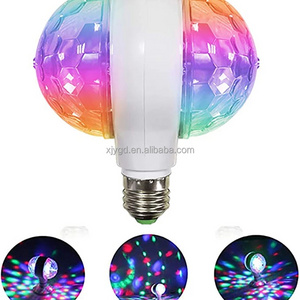 E27 LED 6W Dual Head Magic Stage Disco Lamp Rotating headed LED Stage Light Colorful Light Bulb For Holiday Party Bar KTV Disco