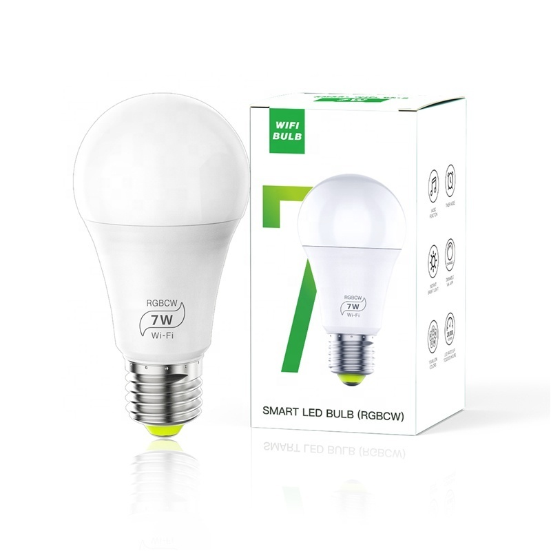 Magic home Smart WIFI Bulb E27 LED 2.4G Light bulb RGBCCT Multicolor Dimmable Compatible with Alexa Google Home Voice Control