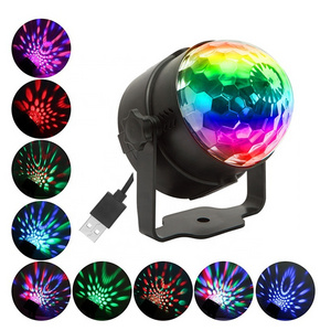 5V USB Mini LED Crystal Magic Ball Stage Light 3W RGB Disco DJ Party Lamp Colorful Strobe Night Lights Christmas Wedding Show