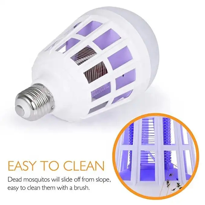 220V E27 UV LED Bulb 15W Mosquito Killer Lamp 2 In 1 Mosquito Trap Insect Killer Light Bulb Fly Bug Zapper Night Light For Baby