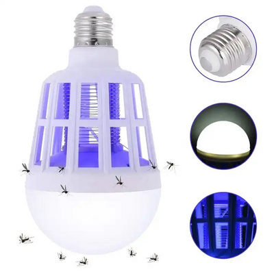 220V E27 UV LED Bulb 15W Mosquito Killer Lamp 2 In 1 Mosquito Trap Insect Killer Light Bulb Fly Bug Zapper Night Light For Baby