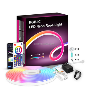 12V RGBIC Neon Light with WIFI & TuYa Neon Rope Light DIY Light Bar Music Sync Control TV Backlight Work With Alexa/Google Home