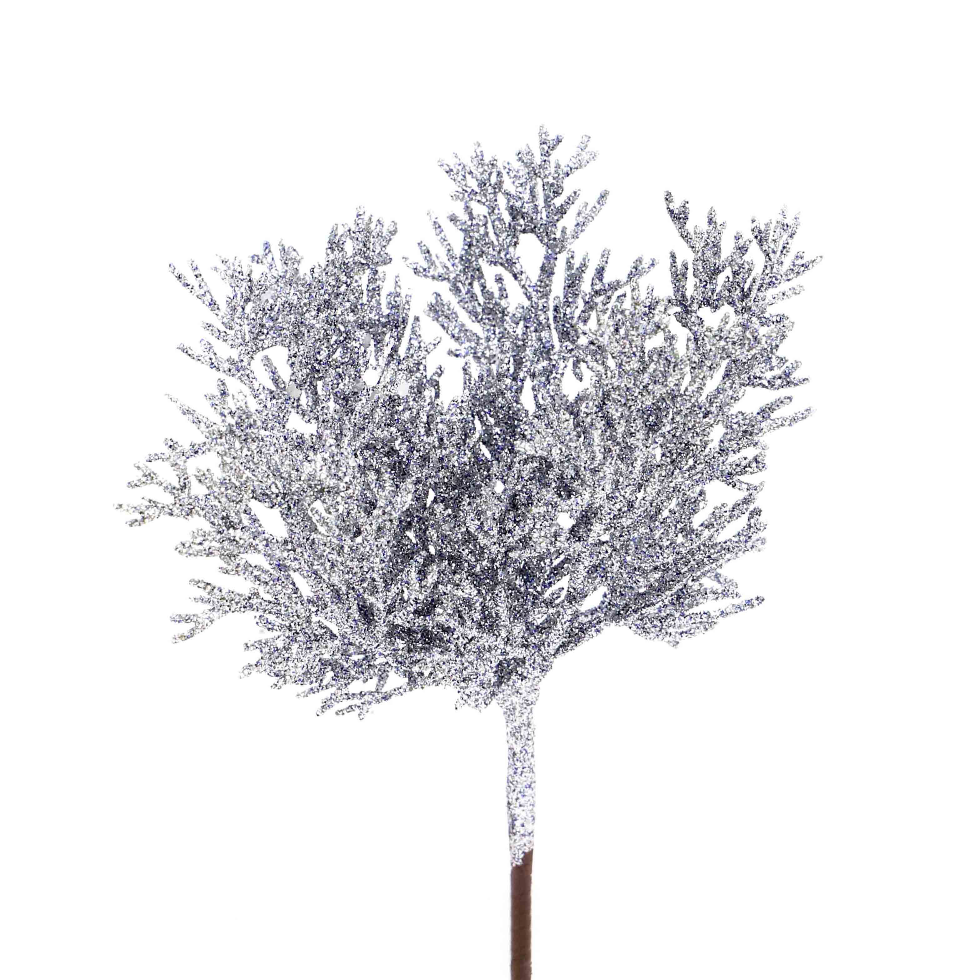 Artificial Floral Mini Branches Picks Christmas Decoration Wedding Birthday Gift Ornaments Celebration Art Crafts Glitter Spray