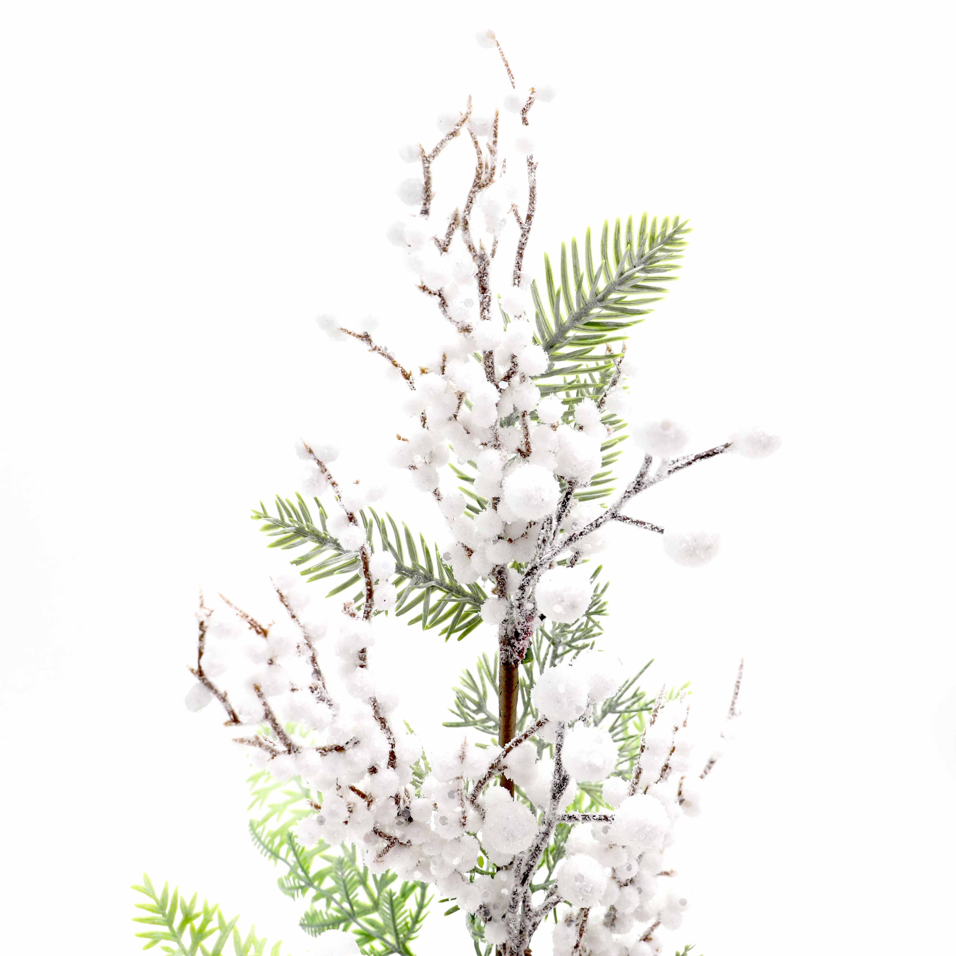 Frosted Christmas Tree Branches Snow Spray Greenery Vase Filler Winter Season Greeting Xmas Decoration Artificial Frozen Berries