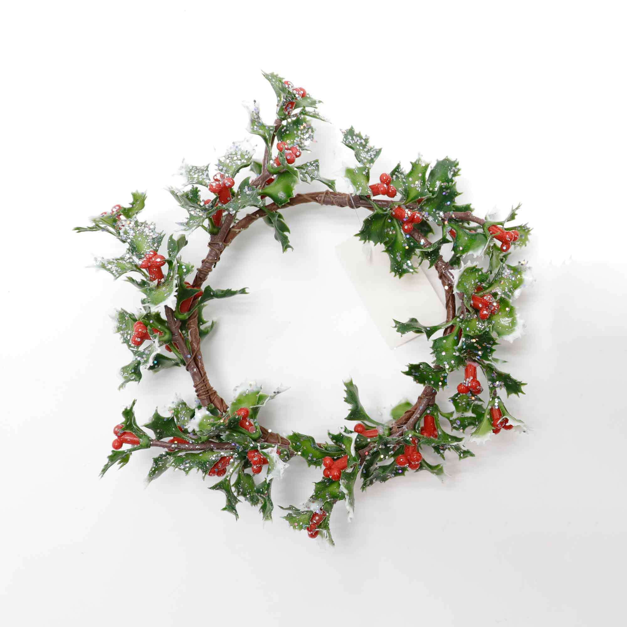 Artificial gold iron circle flowers wreaths with Res berries spray snow decorative Floral Hoop wreaths Backdrop Wall Wedding