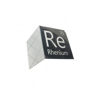 Factory Supply 10mm 99.99% Density Element Re Rhenium Metal Prices Block Cube for Vacuum Melting Re Lump