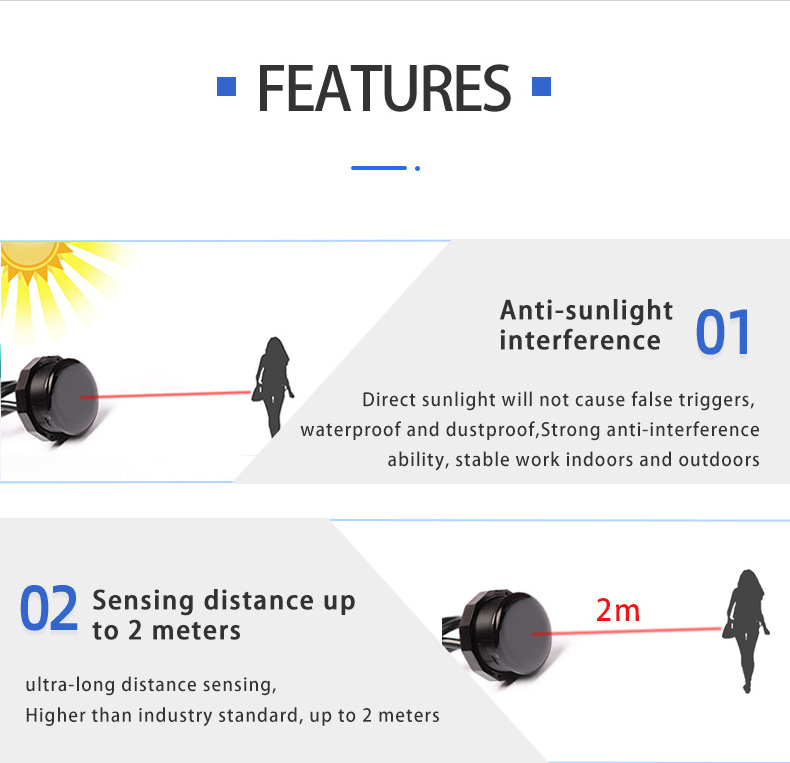 XKC-KE200 Sun-Resistant Outdoor IR Motion Sensor for LED Light/Security Alarm/Trash Can/Advertising Machine/Water Dispenser