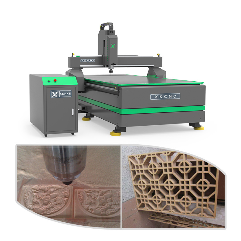 Xunke Hot sale MDF Carving Wood Router Machine Price Acrylic PVC Cutting 3d 3 Axis Wood CNC Router Machine Price