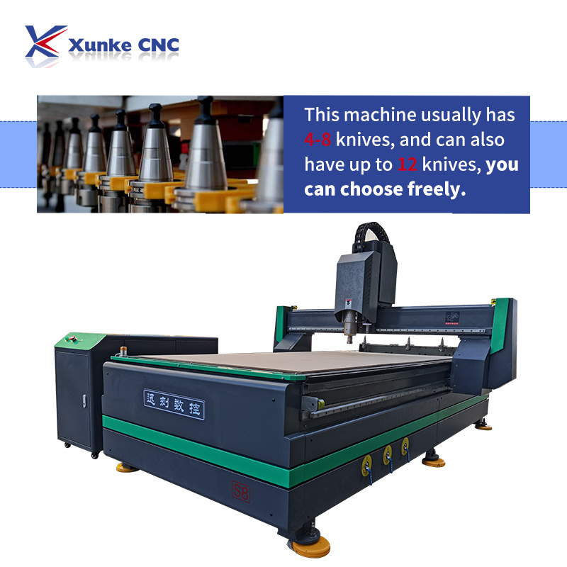 xunke cnc router wood carving drilling 2030 wooden door with automatic tool changer