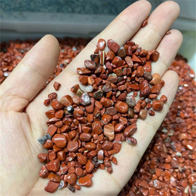 Wholesale natural polished gemstone chips red jasper gravels crystals healing stones for decorations