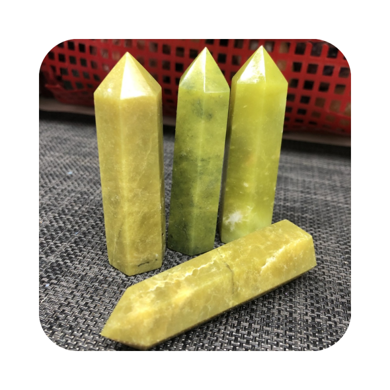 best selling Wholesale Crystal Tower Point healing mineral Natural Lemon Jade tower polished Crystal Points for fengshui