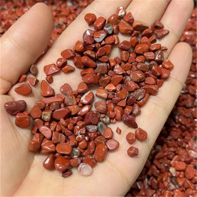 Wholesale natural polished gemstone chips red jasper gravels crystals healing stones for decorations