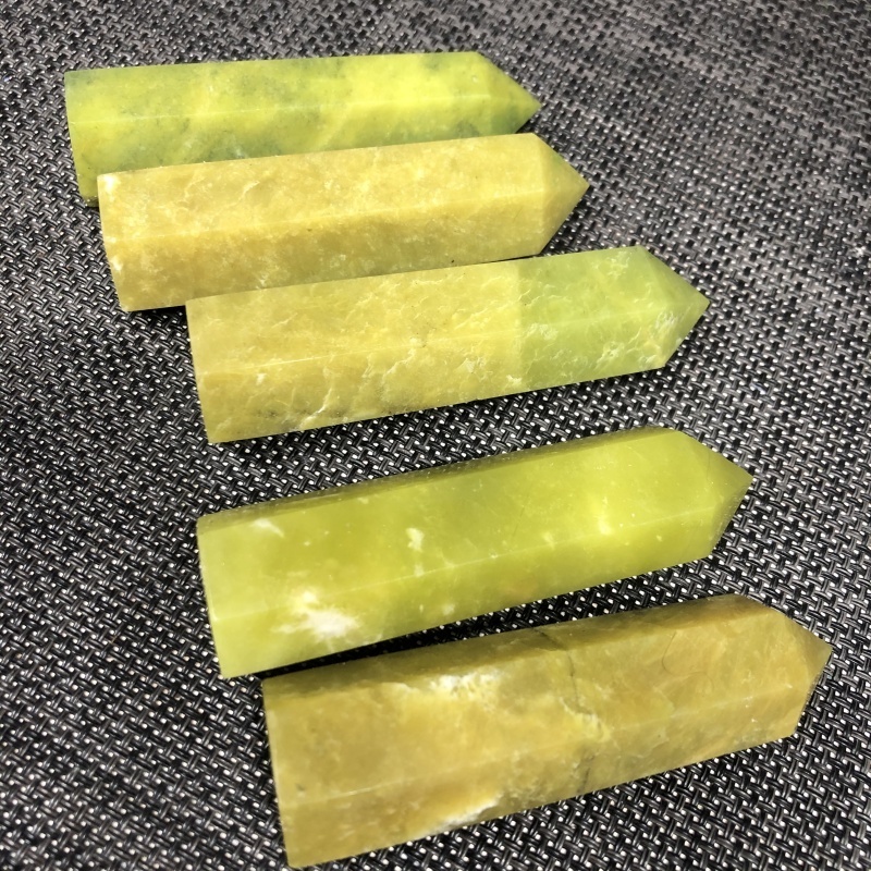 best selling Wholesale Crystal Tower Point healing mineral Natural Lemon Jade tower polished Crystal Points for fengshui