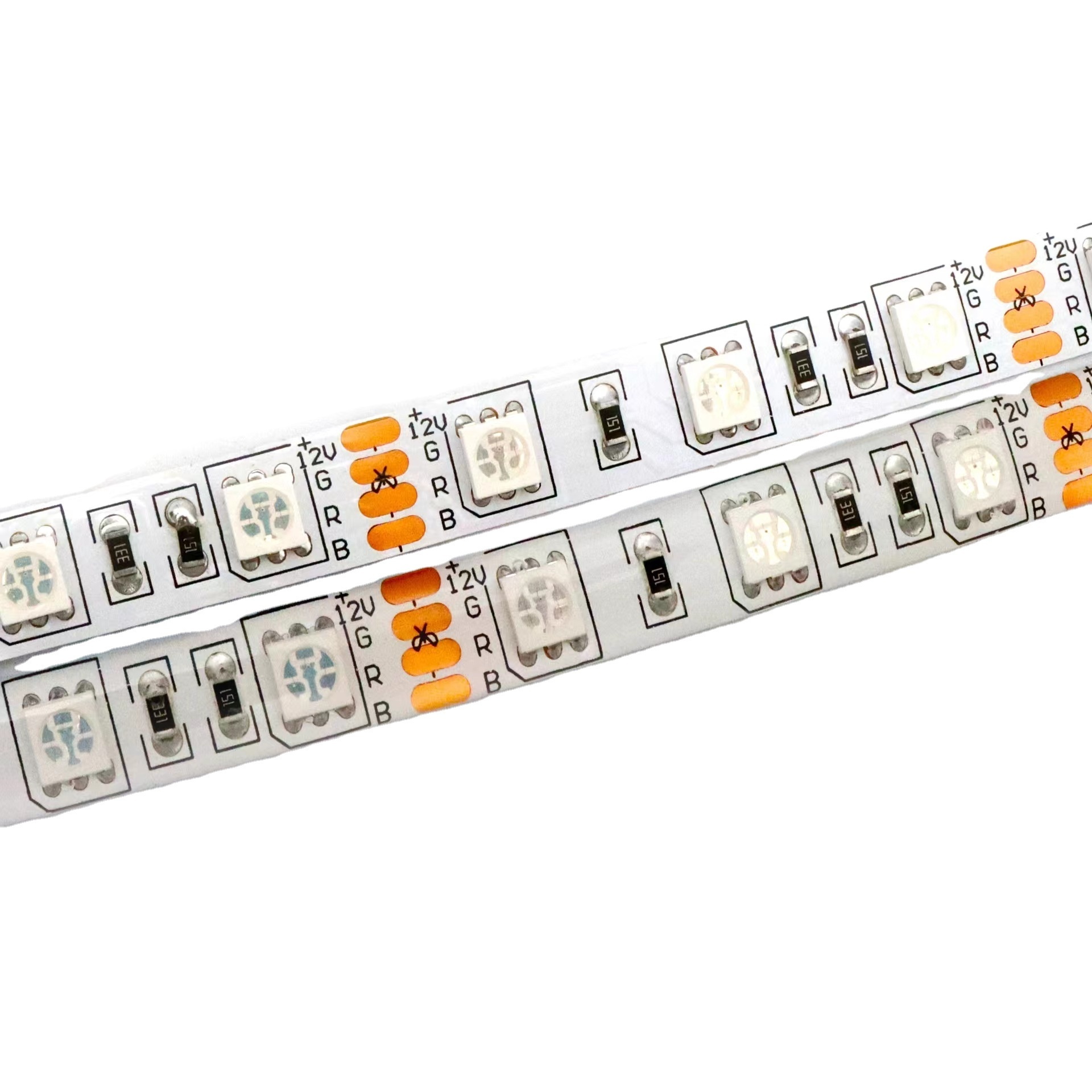 Factory Custom Epistar Chip Without Ic Ip20 Ip65 Dc12V 24V 60Leds/M Smd 5050 Rgb Led Strip