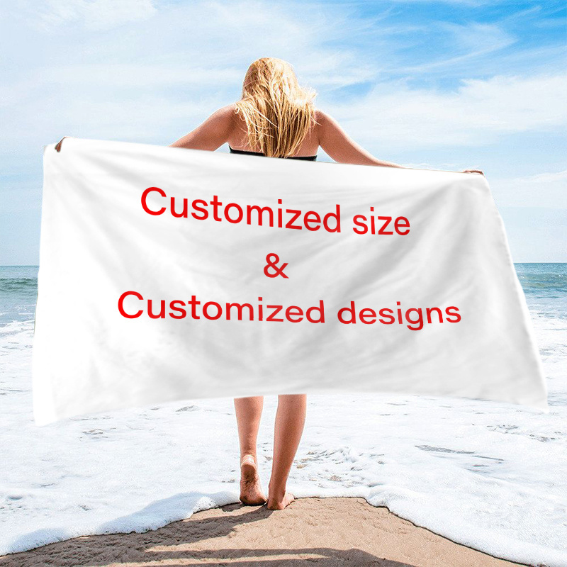 Factory Price ZY Custom Printed Logo Microfiber Towel Super Absorbent Dry Fast Soft Lightweight Sand Free Beach Towel